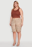 Womens Plus Size Hyper Stretch Cargo Bermuda Shorts, Multi, Size 1X