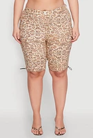 Womens Plus Size Hyper Stretch Cargo Bermuda Shorts, Multi, Size 1X