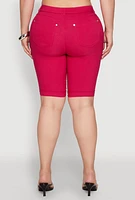 Womens Plus Zipper Detail Bermuda Shorts,