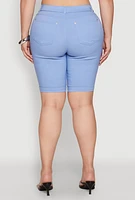 Womens Plus Zipper Detail Bermuda Shorts,