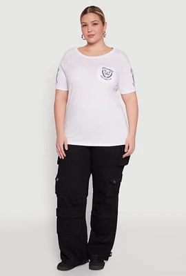 Womens Plus Size Brooklyn Butterfly Good Vibes Club Graphic Tee, Multi, Size 3X