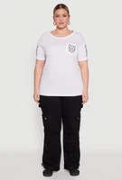 Womens Plus Size Brooklyn Butterfly Good Vibes Club Graphic Tee, Multi, Size 3X