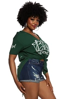 Womens Plus Size Sequin Blessed Beyond Measure Graphic Top, Green, Size 3X