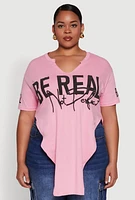 Womens Plus Be Real Not Perfect Graphic T Shirt, 3X