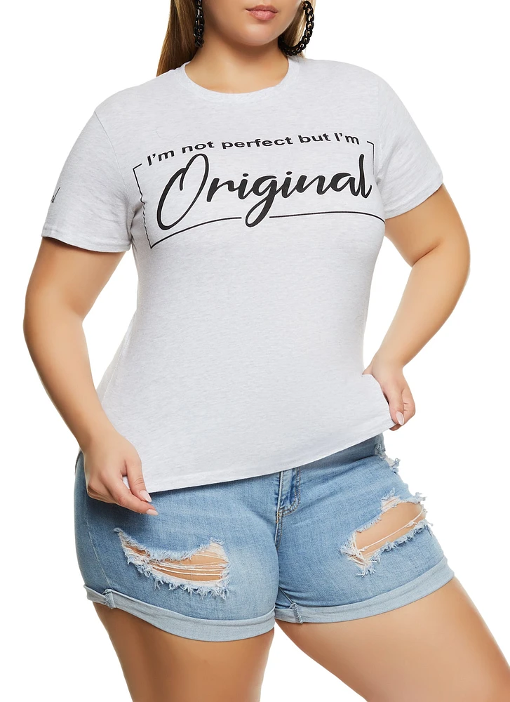 Womens Plus Not Perfect But Im Original Graphic Tee,