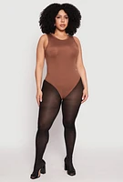 Womens Plus Daisy Crew Neck Tank Bodysuit, 3X