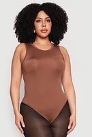 Womens Plus Daisy Crew Neck Tank Bodysuit,