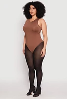 Womens Plus Daisy Crew Neck Tank Bodysuit, 3X