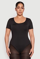 Womens Plus Daisy Short Sleeve Bodysuit,