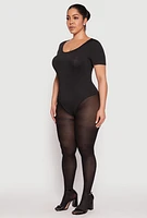 Womens Plus Daisy Short Sleeve Bodysuit,