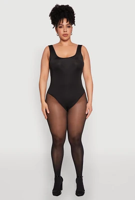 Womens Plus Daisy Sleeveless Bodysuit,