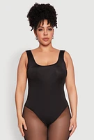 Womens Plus Daisy Sleeveless Bodysuit,
