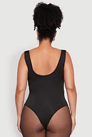 Womens Plus Daisy Sleeveless Bodysuit,