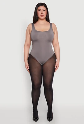 Womens Plus Daisy Sleeveless Bodysuit,