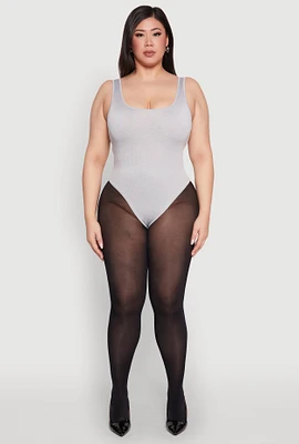 Womens Plus Daisy Sleeveless Bodysuit,