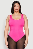 Womens Plus Daisy Sleeveless Bodysuit, Pink,