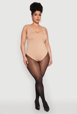 Womens Plus Daisy Sleeveless Bodysuit,