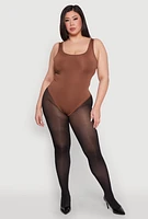 Womens Plus Daisy Sleeveless Bodysuit,