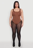 Womens Plus Daisy Sleeveless Bodysuit,