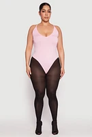 Womens Plus Daisy Plunge Bodysuit,