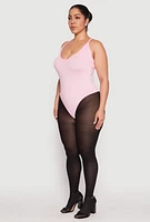 Womens Plus Daisy Plunge Bodysuit,
