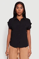 Womens Fixed Cuff Short Sleeve Shirt,