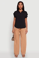 Womens Fixed Cuff Short Sleeve Shirt,