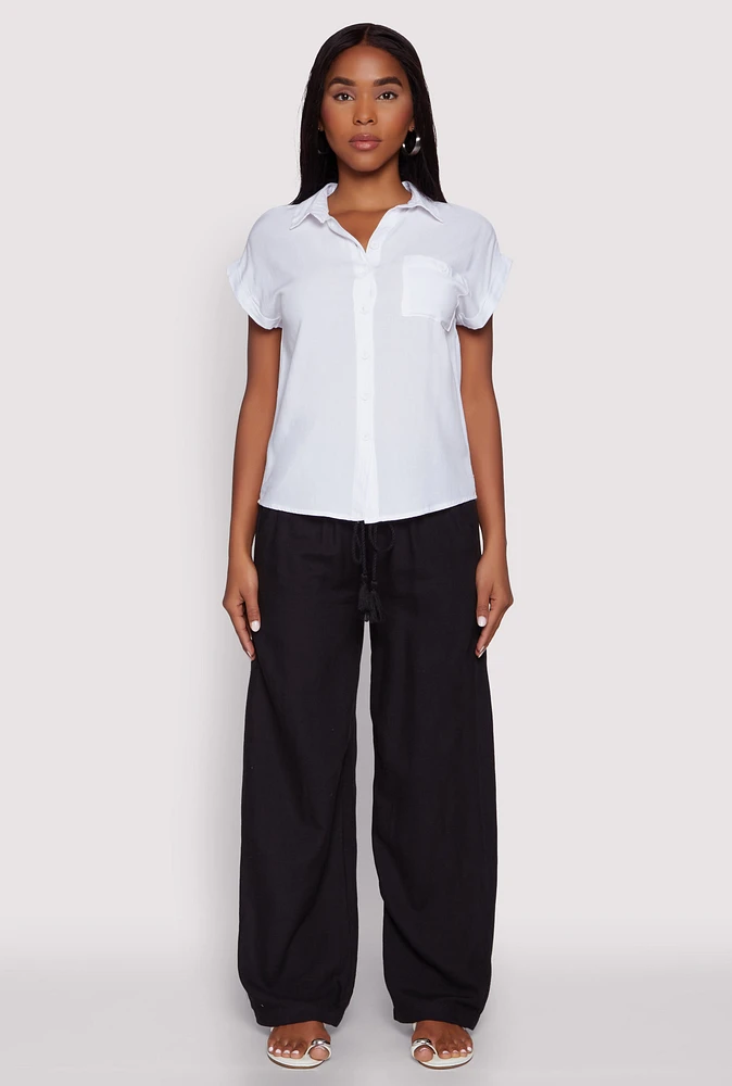 Womens Fixed Cuff Short Sleeve Shirt,