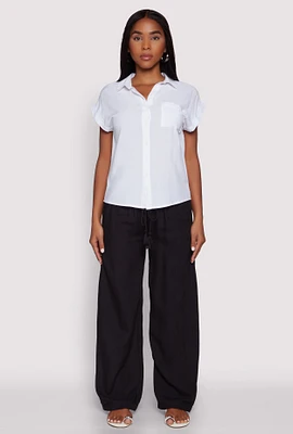 Womens Fixed Cuff Short Sleeve Shirt,