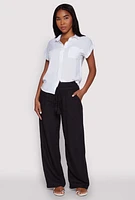 Womens Fixed Cuff Short Sleeve Shirt,