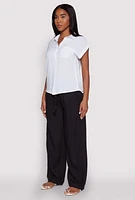 Womens Fixed Cuff Short Sleeve Shirt,