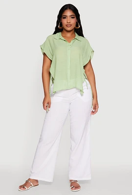 Womens Side Tie Dolman Sleeve Top,