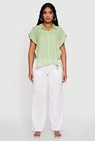 Womens Side Tie Dolman Sleeve Top,