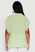 Womens Side Tie Dolman Sleeve Top,