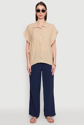Womens Side Tie Dolman Sleeve Top,