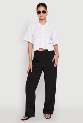 Womens Cargo Pocket Crop Top, Multi, Size S