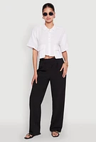 Womens Cargo Pocket Crop Top, Multi, Size S
