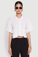 Womens Cargo Pocket Crop Top, Multi, Size S