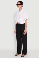 Womens Cargo Pocket Crop Top, Multi, Size S