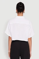 Womens Cargo Pocket Crop Top, Multi, Size S