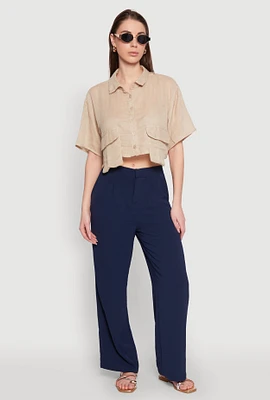 Womens Cargo Pocket Crop Top,