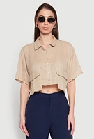 Womens Cargo Pocket Crop Top,