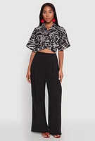 Womens Twist Front Swirl Print Top,