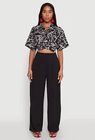 Womens Twist Front Swirl Print Top,