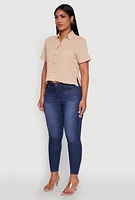 Womens Ambiance Cotton Short Sleeve Boxy Shirt,