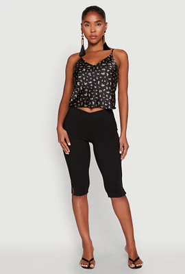 Womens Satin Patterned Print Cami,