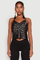 Womens Satin Patterned Print Cami,