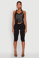 Womens Satin Patterned Print Cami,