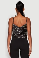 Womens Satin Patterned Print Cami,