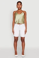 Womens Satin Patterned Print Cami, Green, Size L